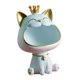 thumbnail image 4 of Estatua de gato de la suerte de resina, figura de animales, escultura, cuenco, figura de gatito, plato de gatito Azul claro, 4 of 9