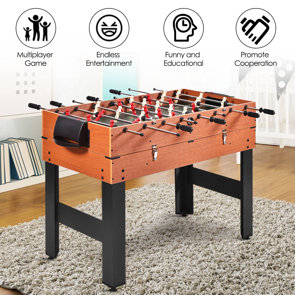 Topbuy 3-in-1 Multifunctional Game Table Soccer Billiard Slide Hockey