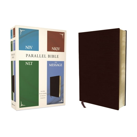 Niv, Nkjv, Nlt, the Message, (Contemporary Comparative) Parallel Bible, Bonded Leather, Burgundy, (Hardcover)