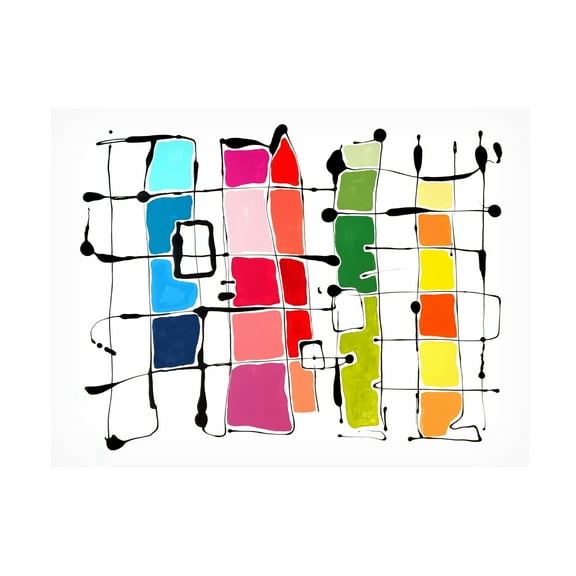 Canvas Wall Art - Sharon Pierce McCullough 'Windows of Happiness' Wall Art for Living Room, Bedroom, or Office Décor by Trademark Fine Art - 19 x 14 Inches