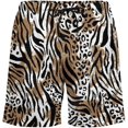 thumbnail image 3 of Sunyuer Men's Swim Trunks with Compression Liner 2-in-1 Drawstring Swimming Shorts Quick Dry Beach Board Shorts with Pockets, Modern Leopard Print, XL, 3 of 8