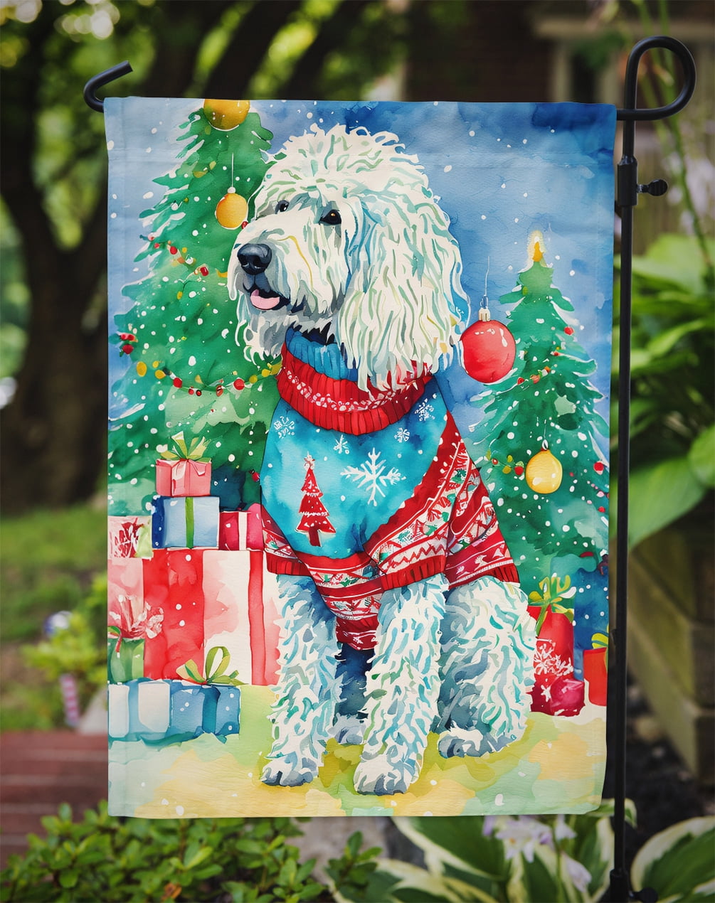 Komondor Christmas Garden Flag 11.25 in x 15.5 in