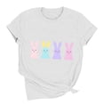 thumbnail image 6 of Mifsaly Short Sleeve T-Shirts Women Relaxed Fit Multi Pastel Bunnies Graphic Cotton tops Soft Breathable Casual Summer Basic Tees XXL, 6 of 6