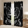 thumbnail image 2 of Feelyou Gothic Bat Skeleton Blackout Curtains Set of 2 (52x84 Each), Jungle Moth Butterfly Window Curtains, Hippie Kangaroo Skull Curtains and Drapes, Living Room Curtains Decor, 2 of 6