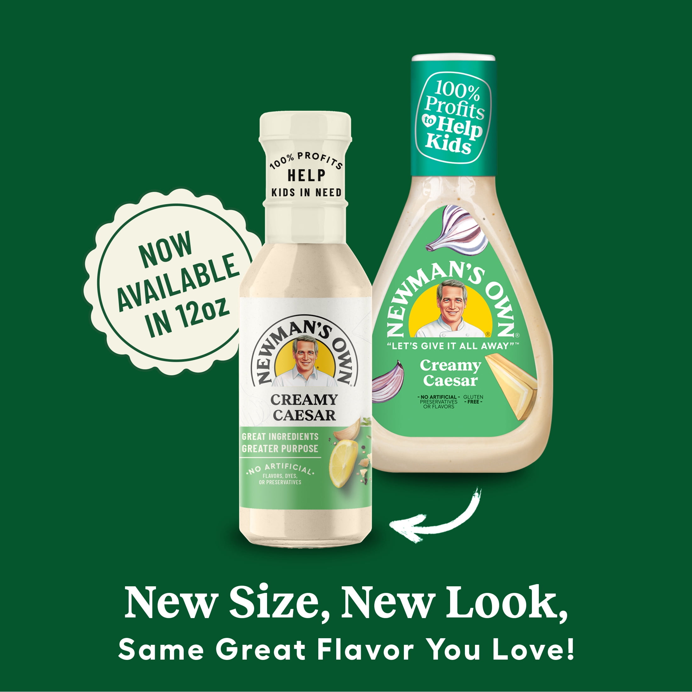 (2 pack) Newman's Own Creamy Caesar Salad Dressing, Marinade, and Dip, 12 fl oz