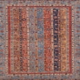thumbnail image 1 of Ahgly Company Machine Washable Indoor Square Abstract Brown Red Area Rugs, 4' Square, 1 of 7