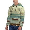 thumbnail image 3 of Balery Serene Coastal Blue Sky Pattern Mens Hoodie Kangaroo Pocket Hoodie Pullover Hooded Sweatshirt Ideal for Daily Wear Travel and Home-4X-Large, 3 of 7