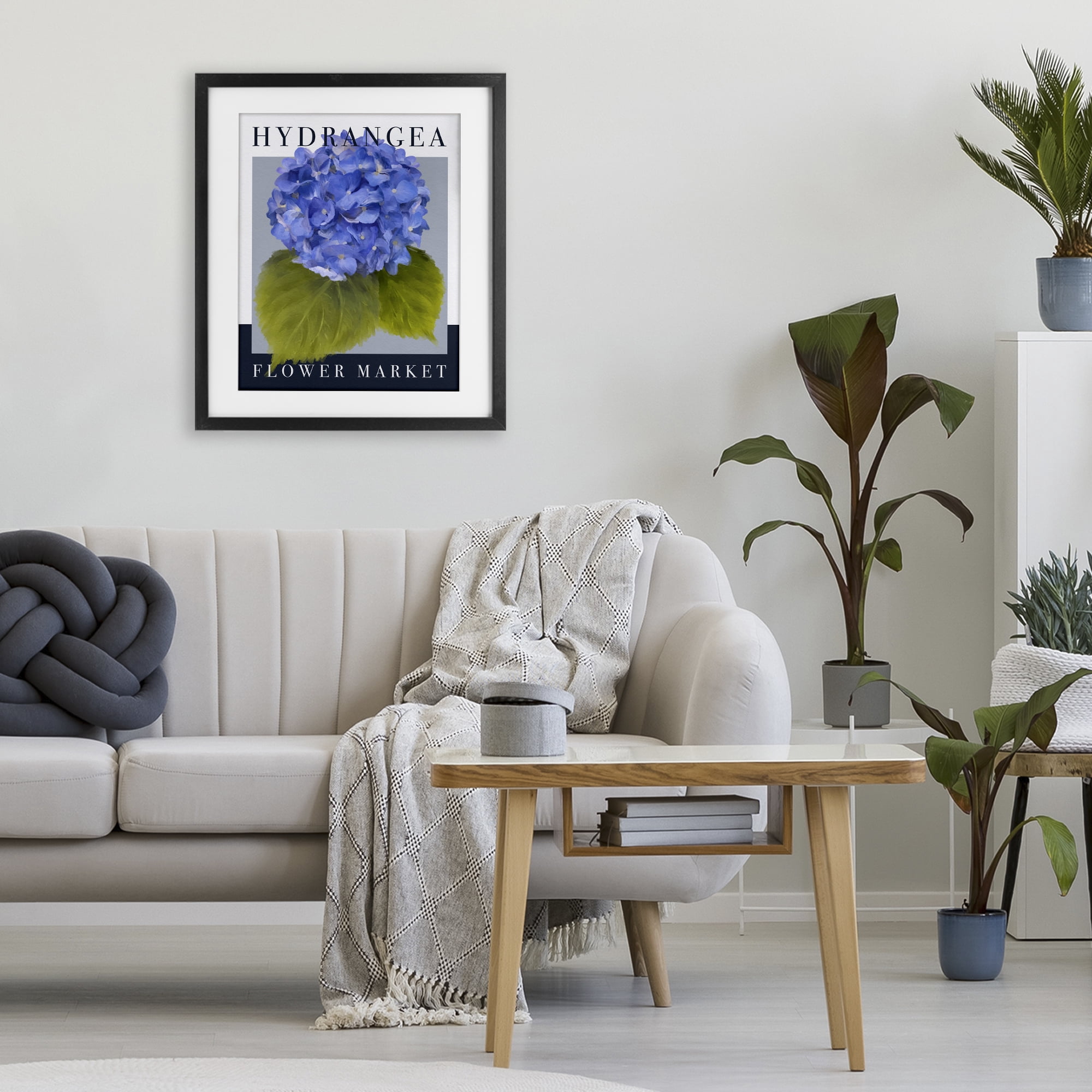 Stupell Industries Hydrangea Flower Market Black Framed Print Under Glass, design by Jennifer Stith