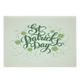 thumbnail image 1 of Clover Cutting Board, St Patrick's Day Calligraphy with Swirls and Shamrocks, Decorative Tempered Glass Cutting and Serving Board, in 3 Sizes, by Ambesonne, 1 of 2