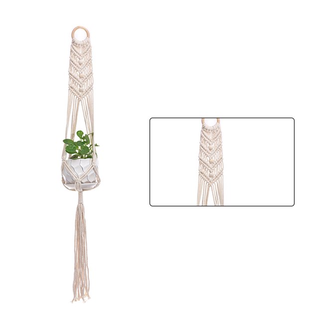 Bearachild Cestas colgantes 100 hechas a mano, soporte para plantas, macramé, colgador de plantas, maceta para colgar en la pared interior, soporte para Jardín y Patio No.08 Bearachild HA001777-08