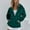 Army Green, variant on Relaxed Fit Full Zip Star Printed Hooded Jacket for Women Drawstring Hood Long Sleeve Ribbed Cuffs Dual Slant Pockets Everyday Casual Street Outer Layer Coat Dark Blue M
