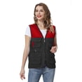 thumbnail image 2 of TOPTIE Gilet de Bénévole de Supermarché pour Adulte Voyage Safari à Multiples Poches - Noir Rouge - m, 2 of 8