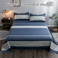 thumbnail image 3 of KCAHPAN Single Bed Sheet Colorful Washed Cotton Comfortable Wrinkles Proof Bedding Sheet Long Use for Home Guest Room Use, 3 of 16