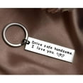thumbnail image 4 of Family Love Keychain, Non-Tarnishing Stainless Steel Key Ring with Inspirational Message, Drive Safe Reminder for Husband Dad Gift, Compact Stylish Design for Valentine's Day, 4 of 5