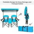 Goplus Outdoor Portable Folding Camping Chairs with Canopy Shade, Cup