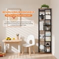 thumbnail image 4 of 4-Tier Rotating Bookshelf, Freestanding Corner Bookshelf, 360° Spinning Bookcase, Industrial Style Storage Rack Swivel Bookcase Corner Storage Organizer for Living Room, Bedroom, Study, 4 of 11