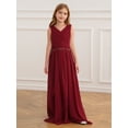 thumbnail image 2 of LiiYii Kids Girl Sleeveless Chiffon Pageant Dress Flower Girl Dresses Birthday Evening Wedding Party Gown Burgundy 12, 2 of 7