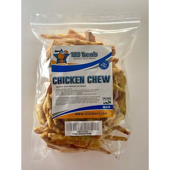 Chicken Feet For Dogs | Natural Joint Dog Chews 7 ounces Made in US or EU- Excellent source of chondroitin | By 123 Treats