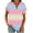 #019-Pink, variant on AUNVITO Women's V Neck Button Front Raglan Short Sleeve T-shirt with All-Over Print Fashion Loose Fit Casual Style