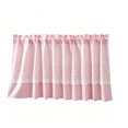 thumbnail image 2 of Pink and White Buffalo Check Plaid Window Valances Floral Lace Semi Sheer Kitchen Curtain Farmhouse Gingham Curtains Rod Pocket Valances for Living Room, 42"x18", 2 of 8