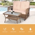 thumbnail image 7 of W WARMHOL RusticOutdoor Glider Loveseat Adult Patio Steel Frame Rocking Chair, Brown / Beige, 7 of 7