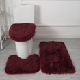 thumbnail image 2 of Bathroom Rug Set Super Soft U-shaped Foot Pad Non-slip Absorbent Floor Mat for Home Bathroom Decoration Soft Toilet Mat, 2 of 8