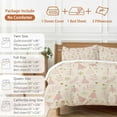 thumbnail image 6 of Pink Christmas Tree Bedding Duvet Cover Set Queen Size 4 Pieces Vintage Yellow Star Snowflakes Winter Bedding Set with Zipper Closure, 1 Comforter Cover 90x92 Inches 1 Flat Sheet & 2 Pillow Cases, 6 of 7