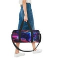 thumbnail image 4 of Lafuoo Cosmic Cat Psychedelic Journey Pattern Round Duffel Bag with Adjustable and Detachable Shoulder Strap Sports Gym Bag for Travel, Business, Sports-One Size, 4 of 5