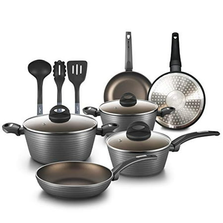Nutrichef 12 Piece Nonstick Kitchen Cookware Set Professional Hard Anodized Home Kitchen Ware Pots And Pan Set Includes Saucepan Frying Pans Cooking Pots Dutch Oven Pot Lids Utensil Nccw12s Walmart Canada