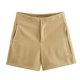 thumbnail image 3 of HH TRAF Traje de moda para mujer, sólido, cuello redondo, sin mangas, bolsillo, botonadura simple, dobladillo dividido, chalecos + pantalones cortos de verano de cintura alta con cremallera para mujer, 3 of 5