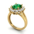 thumbnail image 2 of 2.72 ct Oval Cut Simulated Emerald with Simulated Diamond Halo Accents 14K Yellow Gold Womens Engagement Ring, 2 of 5