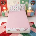 thumbnail image 4 of Manfei Winter Holiday Zipper Full Size Comforter Sets with Fitted Sheet and 2 Pillowcases,Festive Christmas Tree Zipper Bedding Set,Pink Reversible,4-Piece, 4 of 7