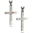 thumbnail image 3 of Shields of Strength Men's Stainless Steel Firefighter Flag Cross with Thin Red Line Necklace Inscribed with Isaiah 6:8 Bible Verse - Christian Jewelry by Shields of Strength, 3 of 4