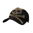 thumbnail image 1 of WITHMOONS Skull Trucker Hat Unisex Meshed Adjustable Baseball Cap YT11319 (Gold), 1 of 5