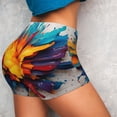 thumbnail image 4 of Lsque Colorful Paint Print Pattern High Waisted Biker Shorts for Women-Tummy Control Fitness Athletic Workout Running Yoga Gym Shorts,Moisture-Wicking-X-Large, 4 of 9