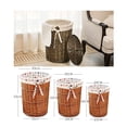 thumbnail image 2 of Laundry Hamper Handwoven Willow Clothes Basket Laundry Basket with Liner & Lid, 2 of 10