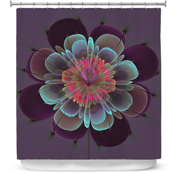Shower Curtains 70" x 73" from DiaNoche Designs by Pam Amos - Ghost Flower Beet Purple
