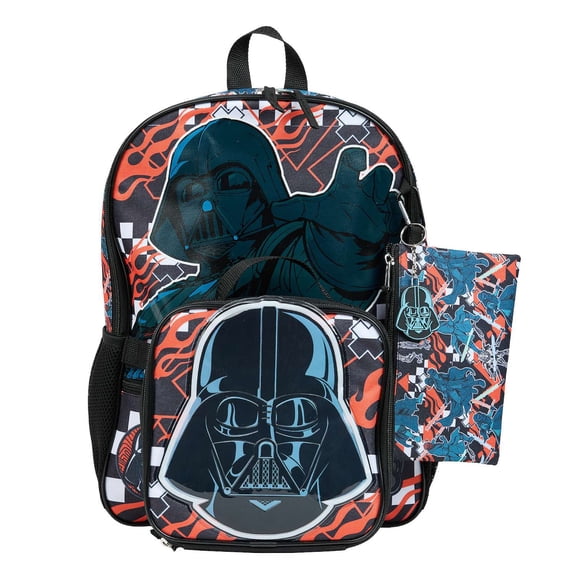 Star Wars Darth Vader 5-Piece Backpack, Lunch Bag, Pencil Case, Keychain, & Carabiner Set