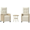 thumbnail image 2 of vidaXL 3 Piece Bistro Set with Cushions Beige Poly Rattan, 2 of 47