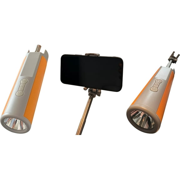 iJOY Ilumin Bluetooth Speaker Selfie Stick Flashlight and Power Bank 4 in 1 Travel Accessories