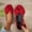 #0082-Red, variant on Women's Oversized Bow Flats, Glitter Ruched Toe Slip On Loafers, Cushioned Comfortable Round Toe Shoes for Party Daily Spring Gift