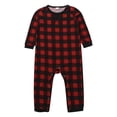 thumbnail image 4 of Costume de Pyjama Parent-Enfant à Carreaux Noir et Rouge, Ensemble Pyjama Familial à Manches Longues, Tenue en Vrac à Col Rond, 4 of 7