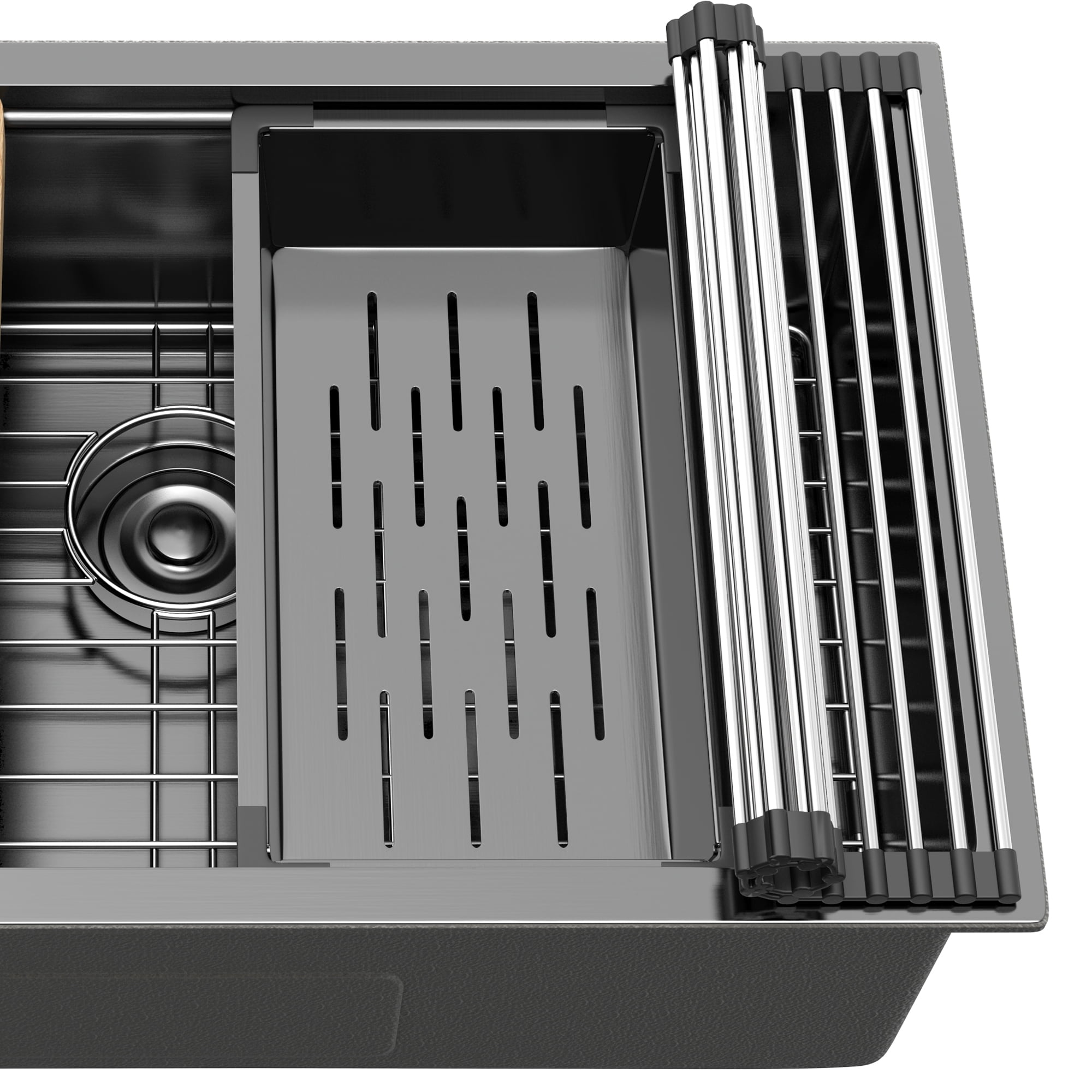 Uforic 16 Gauge Kitchen Sink Drip-in Stainless Steel Sink, with Built-in Ledge & Accessories, Heavy-Duty for Workstation, RV, Prep Kitchen, or Bar