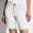 White, variant on Sakmal High Waisted Womens Khaki Shorts Knee Length Straight Leg Work Chino Green Solid Trendy Ladies Shorts with Pockets