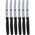 thumbnail image 1 of Steak Knife Set, 6 Piece Steak Knives, Black Handles, In Gift Box, 4.25 Inch Round Edge Blade. By ICEL, 1 of 4