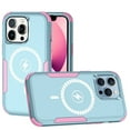 thumbnail image 2 of For Apple iPhone 14 Pro Max (6.7") Hybrid Heavy Duty Compatible with MagSafe Drop Protective Tough Rugged Shockproof Cover ,Xpm Phone Case [ Blue Pink ], 2 of 5