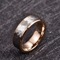thumbnail image 3 of 8mm Rose Gold and Silver Wedding Ring Hammered Finish Tungsten Carbide Engagement Anniversary Band Rings, 3 of 6