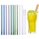 thumbnail image 1 of Pajitas de vidrio reutilizables, pajitas de vidrio rectas, paquete de 10 con 2 cepillos de limpieza, para bebidas, batidos, té con leche, jugos, 1 of 6