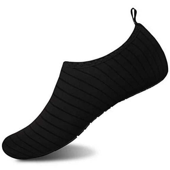 WateLves Womens and Mens Kids Water Shoes Barefoot Quick-Dry .Black, S)