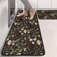 thumbnail image 2 of Kitchen Rugs Sets Of 2,Brown Mushroom Daisy Dark Pattern Anti Fatigue Kitchen Mat Rugs Non Slip Washable,Decorative Kitchen Floor Mats for Kitchen,Sink,Laundry,17"x47"+17"x47", 2 of 5